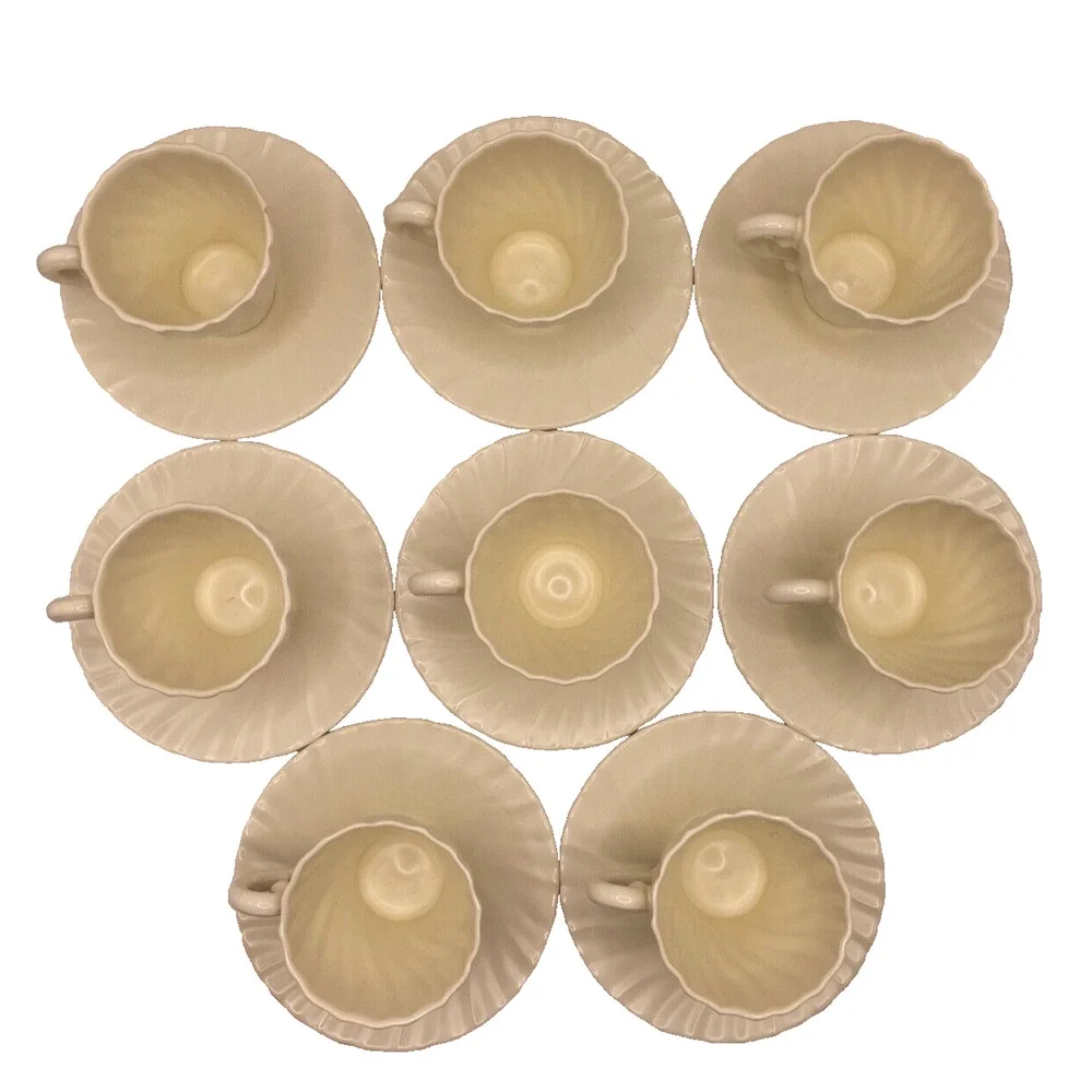 Vintage Franciscan Ware Swirl Teapot Espresso Tea Cup & Saucer California Set 17